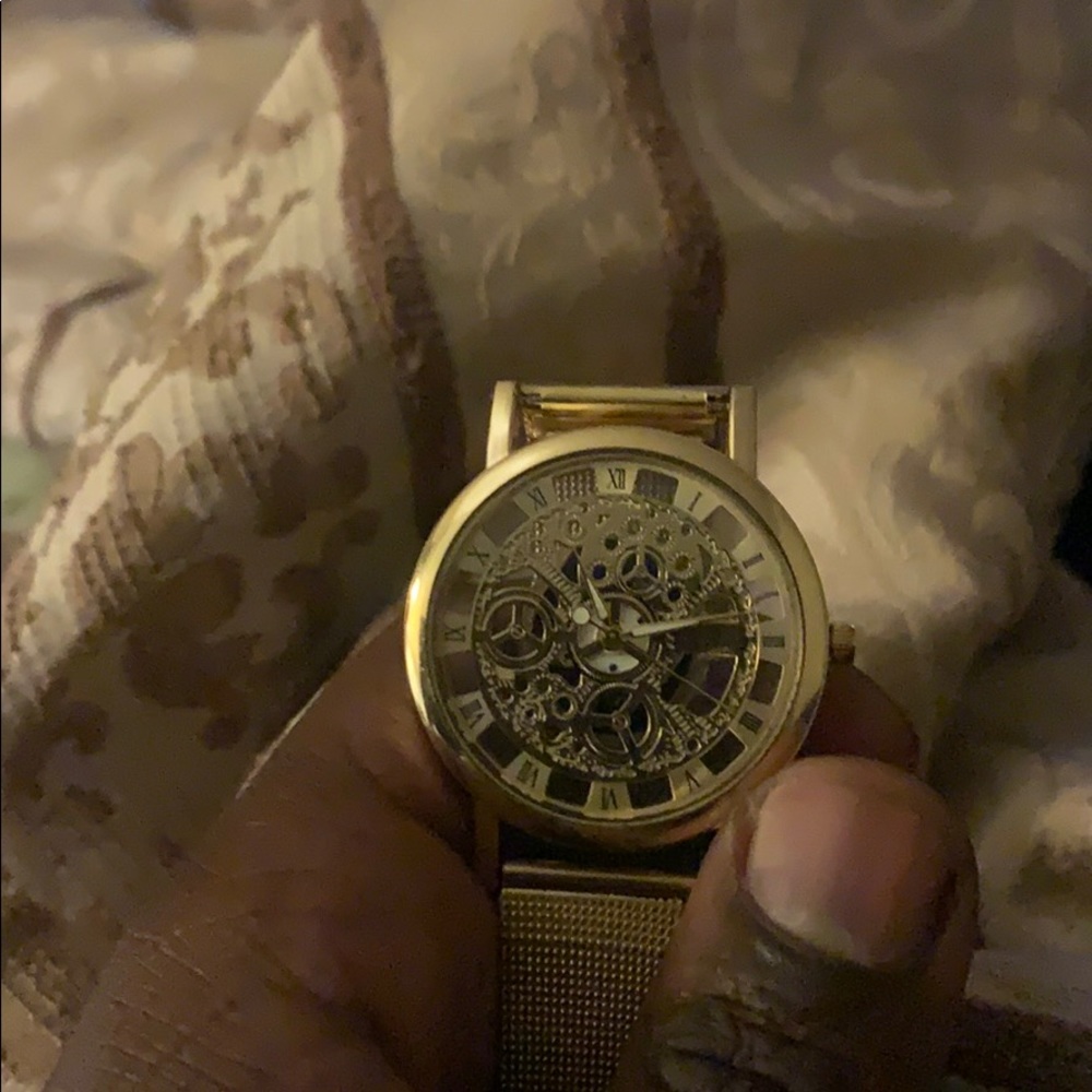 Men’s Gold Skeleton Watch